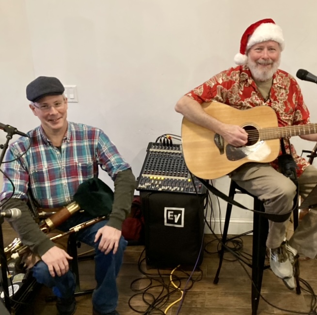 Rick and Terry for Christmas Carols and third annual Christmas cookie competition at Buttzville Brewing in Washington, New Jersey
